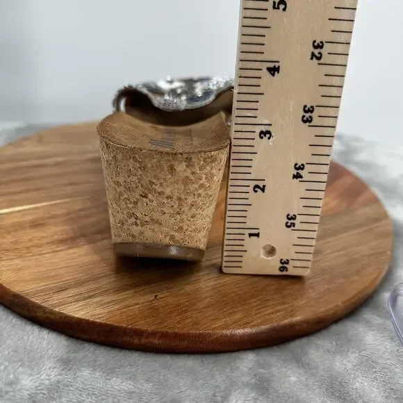 Mascha Shoes Womens Size 39 US 8.5 Silver Beaded Wedge Sandals Italy Platform - Picture 12 of 13